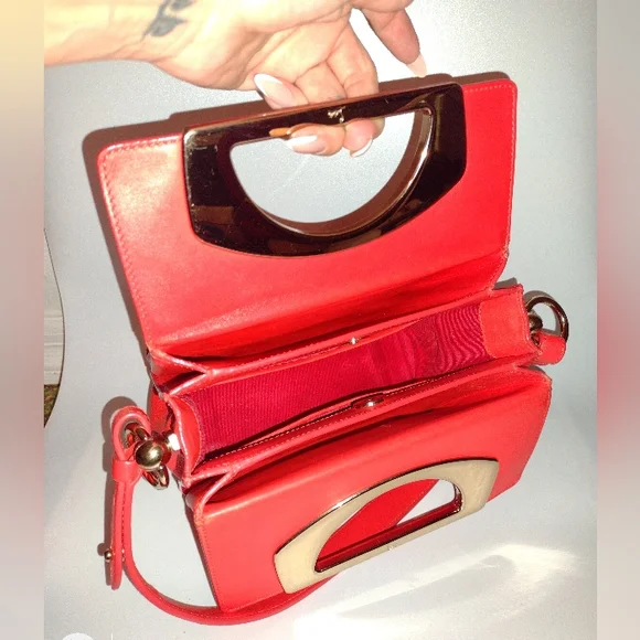 Christian Louboutin Coral Red Passage Leather Crossbody Bag 🎀 - Picture 3 of 17